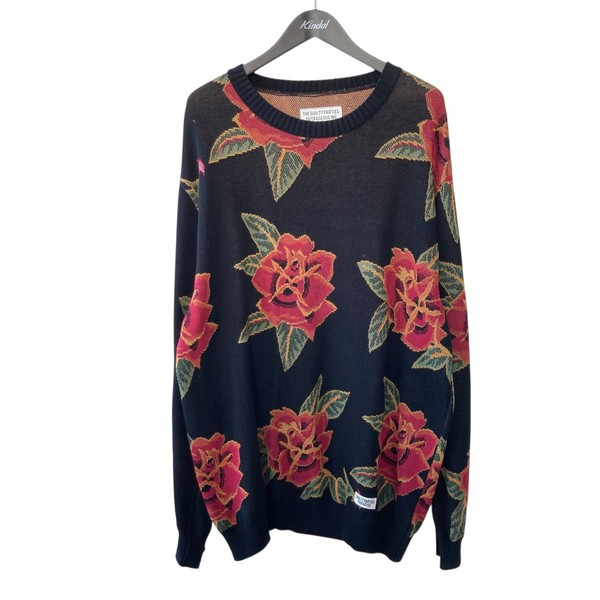 wackomaria FLOWER JACQUARD SWEATER WACKOMARIA FLOWER JACQUARD