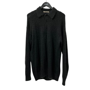 オーラリー ニット ポロシャツ 黒 ウール AURALEE(オーラリー) ニットポロシャツA23AP03KM A23AP03KM ブラック