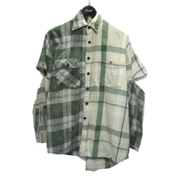 柔らかい MALION vintage （MALION vintage【リメイクブラウス】 シャツ+ブラウス(半袖+袖なし)