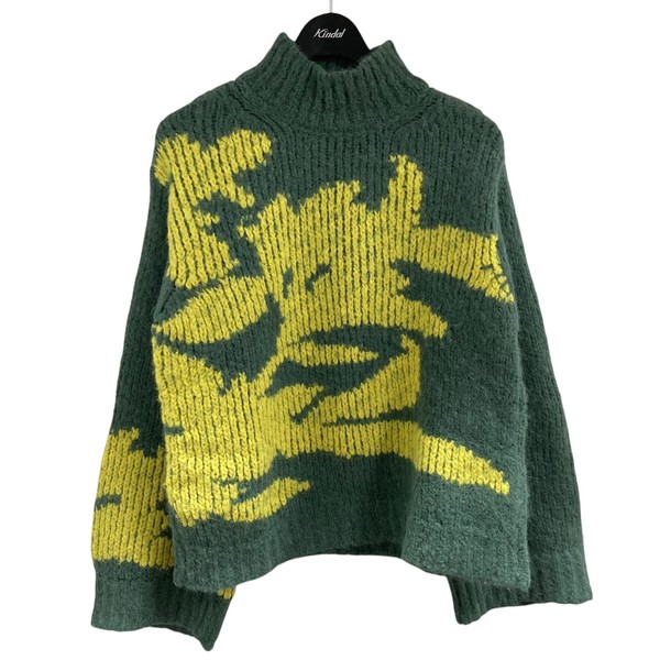 最初SALE ドリスヴァンノッテン　透かし編み　ミントグリーン　長袖ニット レーストリミングニットセットアップ(ニットワンピース)｜DRESS