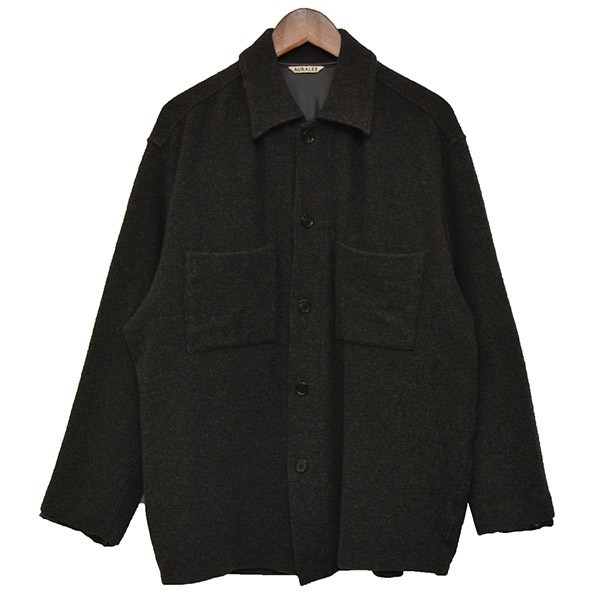 買取】AURALEE / オーラリー CASHMERE WOOL BRUSHED JERSEY BIG SHIRTS カシミヤウールシャツ